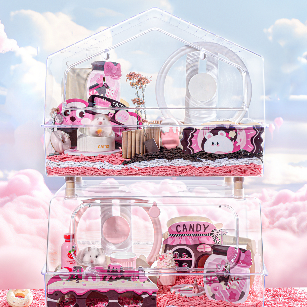 All around pink sugar themed small animal cage accessory